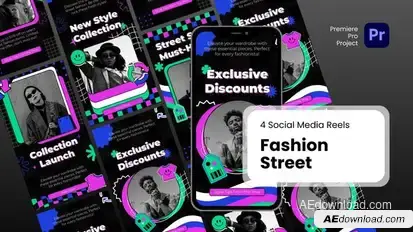 Reels - Fashion Street Premiere Pro Templates Premiere Pro template preview
