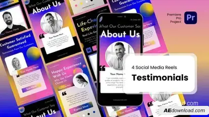 Reels - Testimonials Premiere Pro Templates Premiere Pro template preview