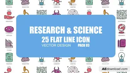 Research And Science - Flat Animation Icons Video Displays template preview