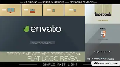 Responsive App Logo Video Displays template preview