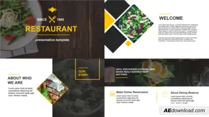 Restaurant Presentation Video Displays template preview