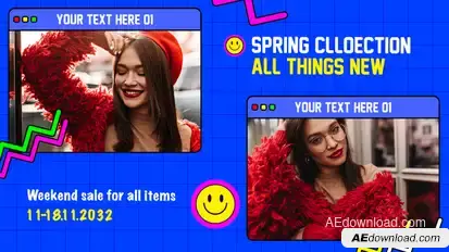 Retro 90s Style Opener MOGRT Premiere Pro template preview