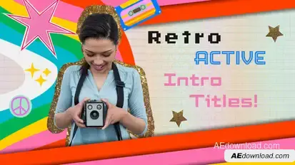 Retro Active Title Intro Premiere Pro template preview