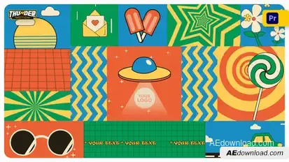 Retro Collage Background Premiere Pro template preview