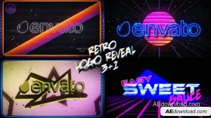 Retro Logo Reveal Pack Vol.2 Video Displays template preview