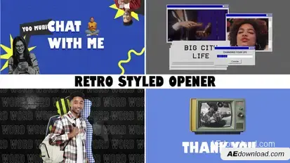 Retro Styled Opener Premiere Pro template preview