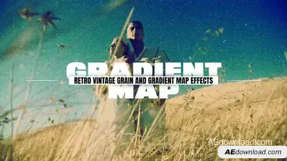Retro Vintage Grain And Gradient Map Effects | MOGRT Premiere Pro template preview