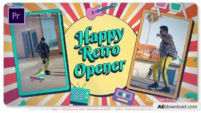 Retro Vintage Opener Premiere Pro template preview