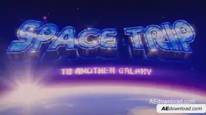 Retrowave Cosmic Title & Logo Premiere Pro template preview