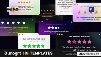Review & Rating Graphics Premiere Pro template preview