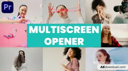 Rhythmic Multiscreen Dynamic Opener & Split Screen Slideshow | MOGRT Premiere Pro template preview