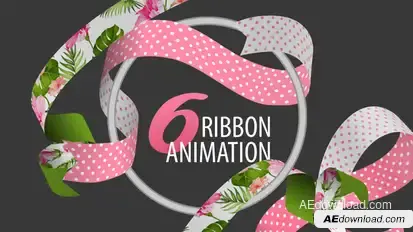 Ribbon Animation Video Displays template preview
