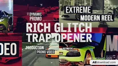 Rich Glitch Trap Opener Video Displays template preview