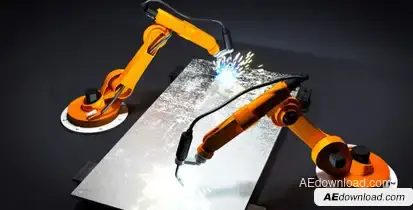 Robot arms welding Video Displays template preview