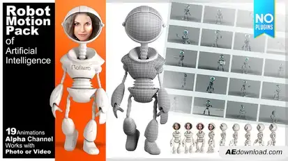 Robot Motion Pack of Artificial Intelligence Video Displays template preview
