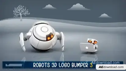 Robots 3D Logo Bumper III Video Displays template preview