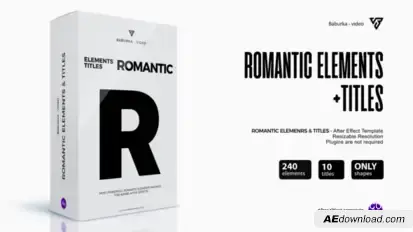 Romantic Elements & Titles Video Displays template preview