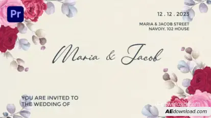 Romantic Wedding Intro (MOGRT) Premiere Pro template preview