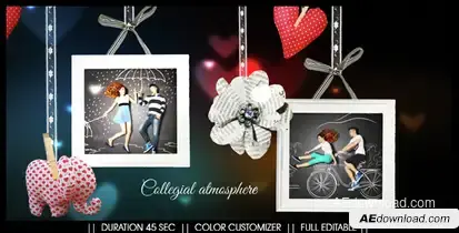 Romantic Wishes Video Displays template preview