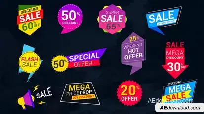 Sale Lables & Badges Video Displays template preview