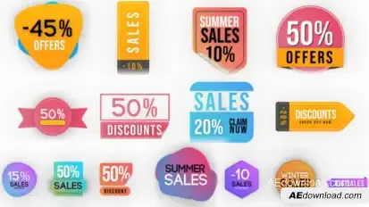 Sales Badges Elements Pack Video Displays template preview