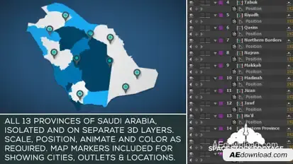Saudi Arabia Map Kit Video Displays template preview