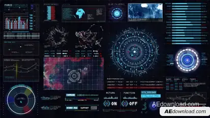 Sci-fi Interface HUD Video Displays template preview