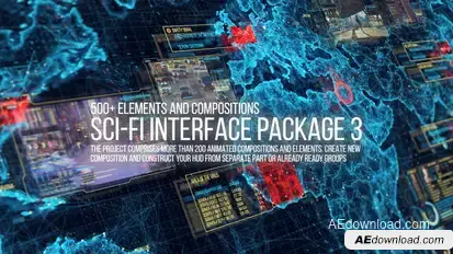 Sci-fi Interface HUD Pack 3 Video Displays template preview