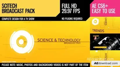 SciTech (Broadcast Pack) Video Displays template preview