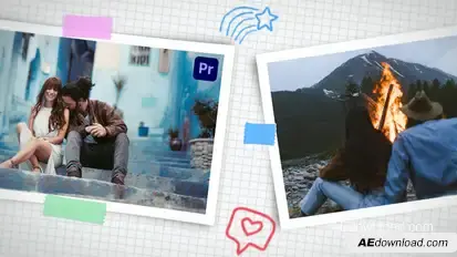 Scrapbook Tape Transitions for Premiere Pro Premiere Pro template preview