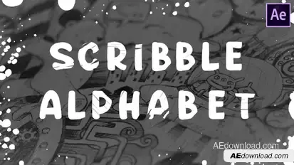 Scribble Alphabet | After Effects Video Displays template preview