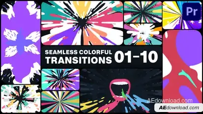 Seamless Colorful Transitions for Premiere Pro Premiere Pro template preview