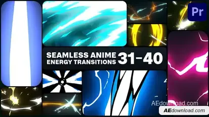 Seamless Energy Anime Transitions for Premiere Pro Premiere Pro template preview
