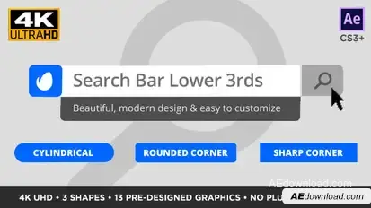 Search Bar Titles and Lower Thirds Video Displays template preview
