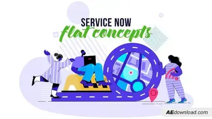 Service Now - Flat Concept Video Displays template preview