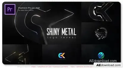 Shiny Metal Logo Reveal Premiere Pro template preview