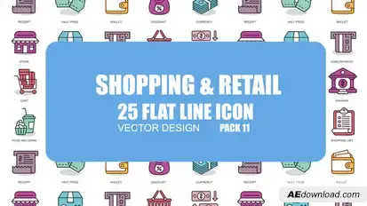 Shoping And Retail - Flat Animation Icons Video Displays template preview