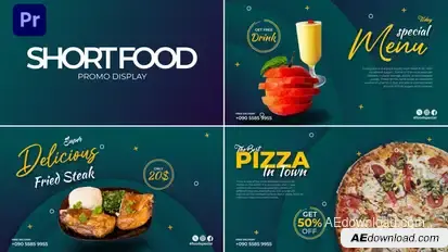 Short Food Promo Display | Premiere Pro MOGRT Premiere Pro template preview