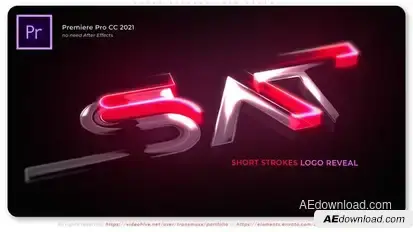 short Strokes Logo Reveal Premiere Pro template preview