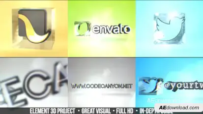 Simple 3D Logo Video Displays template preview