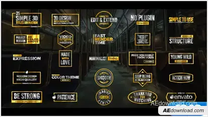 Simple 3D Titles Video Displays template preview