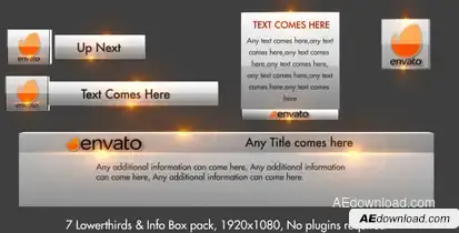 Simple Clean Glossy Lowerthirds Pack Video Displays template preview