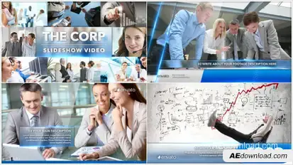 Simple Corporate Slideshow Video Displays template preview