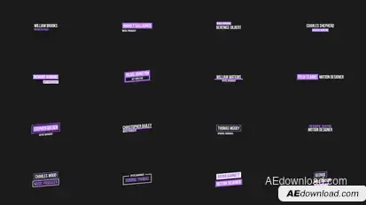 Simple Lower Thirds for After Effects Video Displays template preview