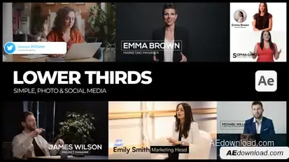 Simple Lower Thirds Video Displays template preview
