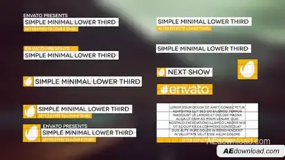 Simple Minimal Lower Third Video Displays template preview