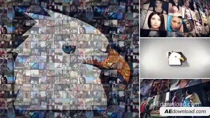Simple Mosaic Logo Video Displays template preview
