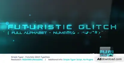 Simple Typer - Futuristic Glitch Typeface Video Displays template preview