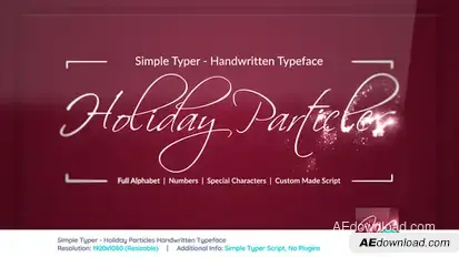 Simple Typer - Holiday Particles Handwritten Typeface Video Displays template preview
