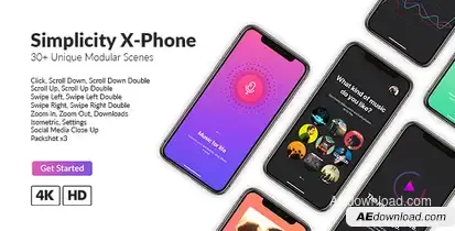 Simplicity X-Phone Promo Video Displays template preview